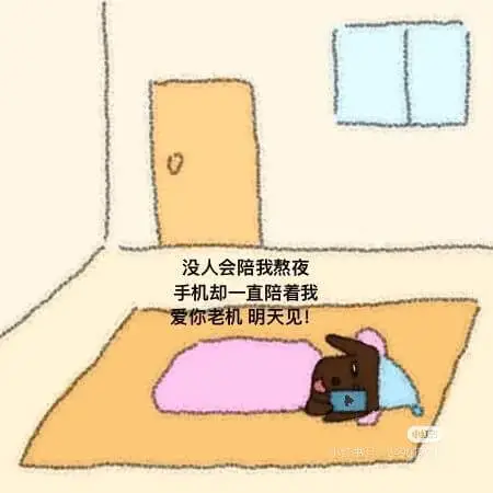 没人会陪我熬夜手机却一直陪着我爱你老机，明天见！