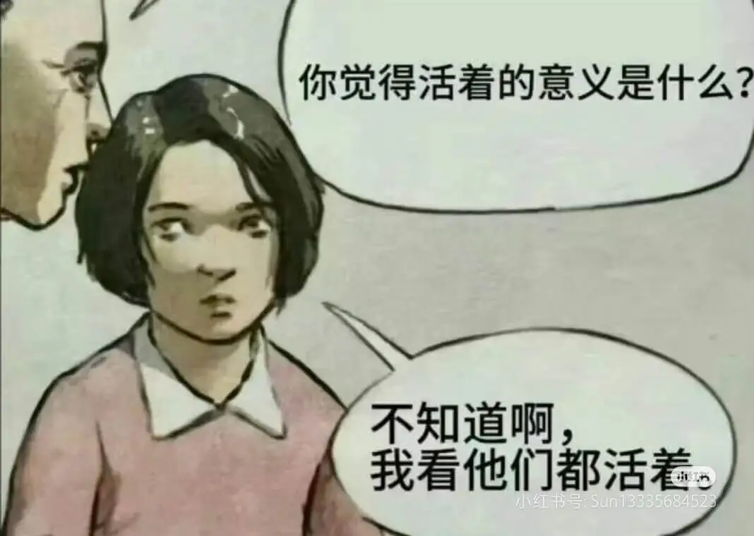 你觉得活着的意义是什么？不知道啊我看他们都活着小红书号：Su