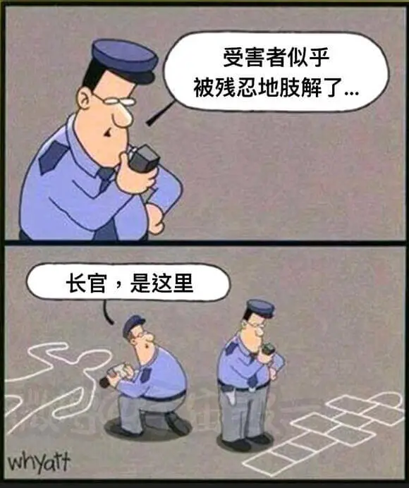 受害者似乎被残忍地肢解了。长官，是这里。whyatt