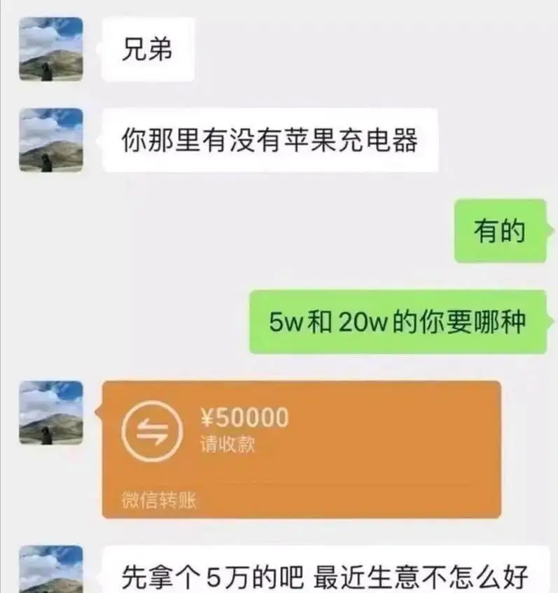 兄弟，你那里有没有苹果充电器？有的，5W和20W的，你要哪种