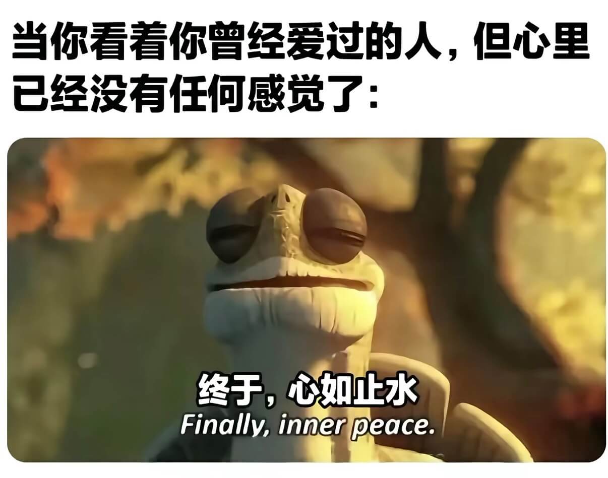 当你看看你曾经爱过的人，但心里已经没有任何感觉了：终于，心如