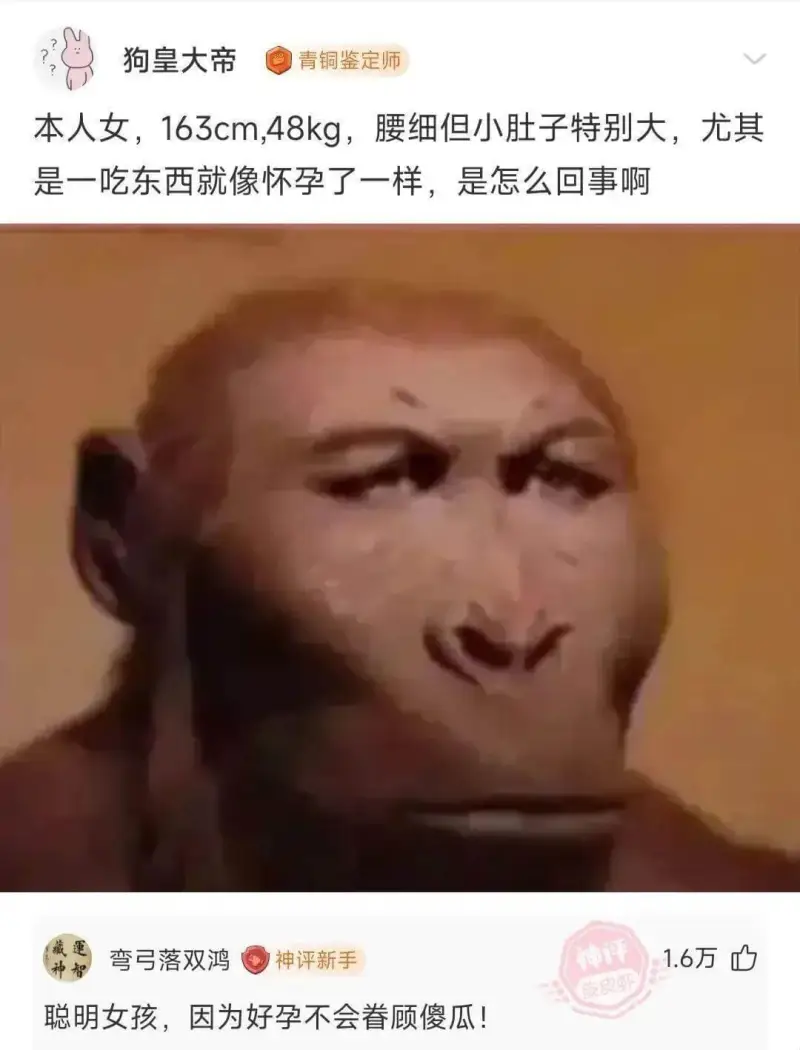 狗皇大帝青铜鉴定师本人女，163cm,48kg，腰细但小肚子