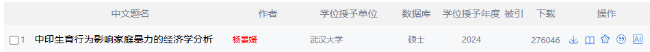 中文题名作者学位授予单位数据库学位授予年度被引下载操作1中印