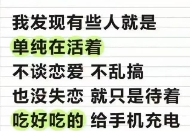 我发现有些人就是单纯在活着，不谈恋爱、不乱搞，也没失恋，就只