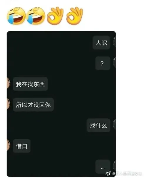 人呢我在找东西，所以才没回你。找什么借口？