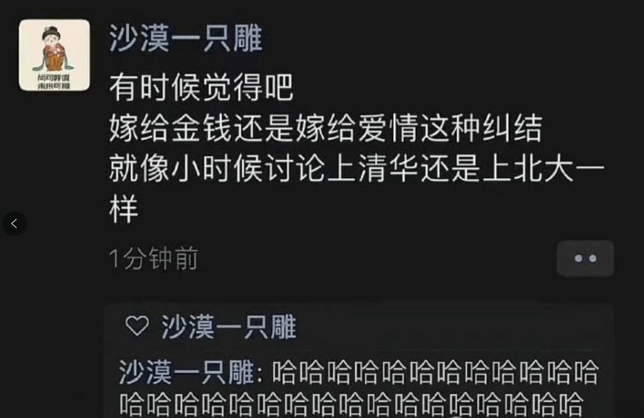 沙漠一只雕有时候觉得吧嫁给金钱还是嫁给爱情这种纠结就像小时候
