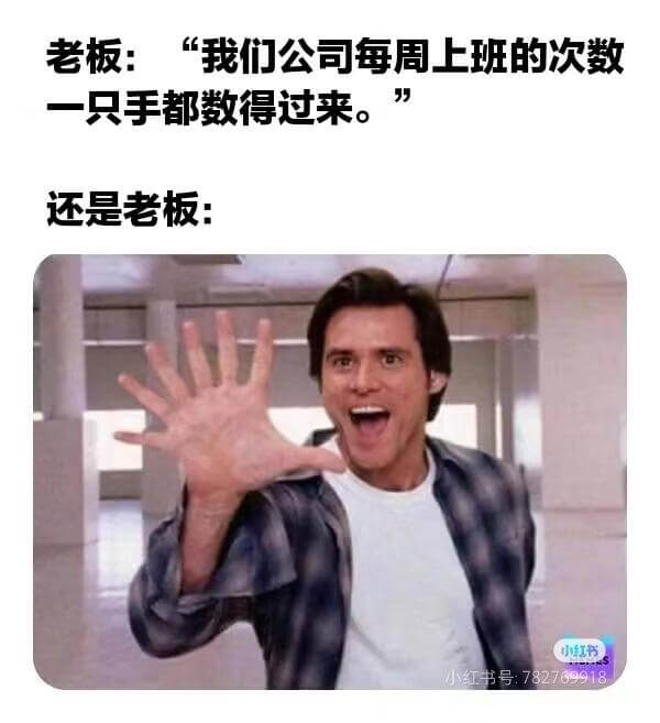 老板:“我们公司每周上班的次数一只手都数得过来。”还是老板: