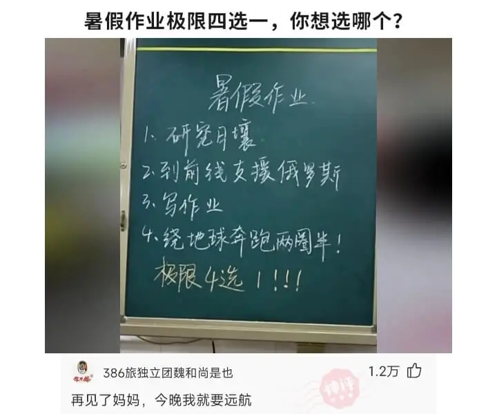 暑假作业极限四选一，你想选哪个?暑假作业1、研究月壤2、到前