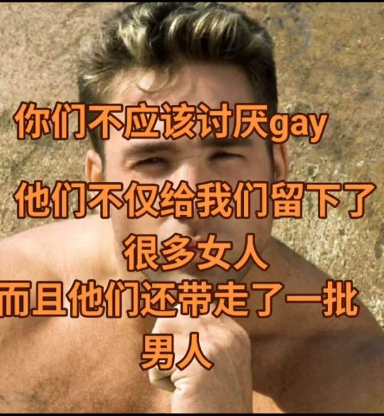 你们不应该讨厌gay他们不仅给我们留下了很多女人而且他们还带