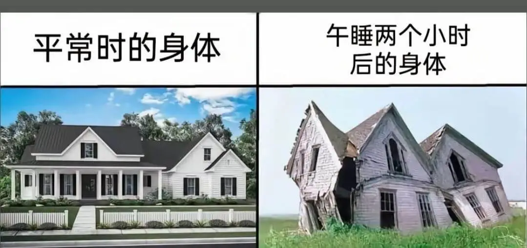 |平常时的身体|午睡两个小时后的身体||---|---|||