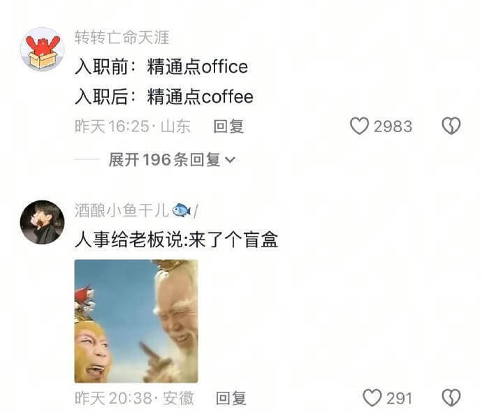 转转亡命天涯入职前:精通点office入职后:精通点coff