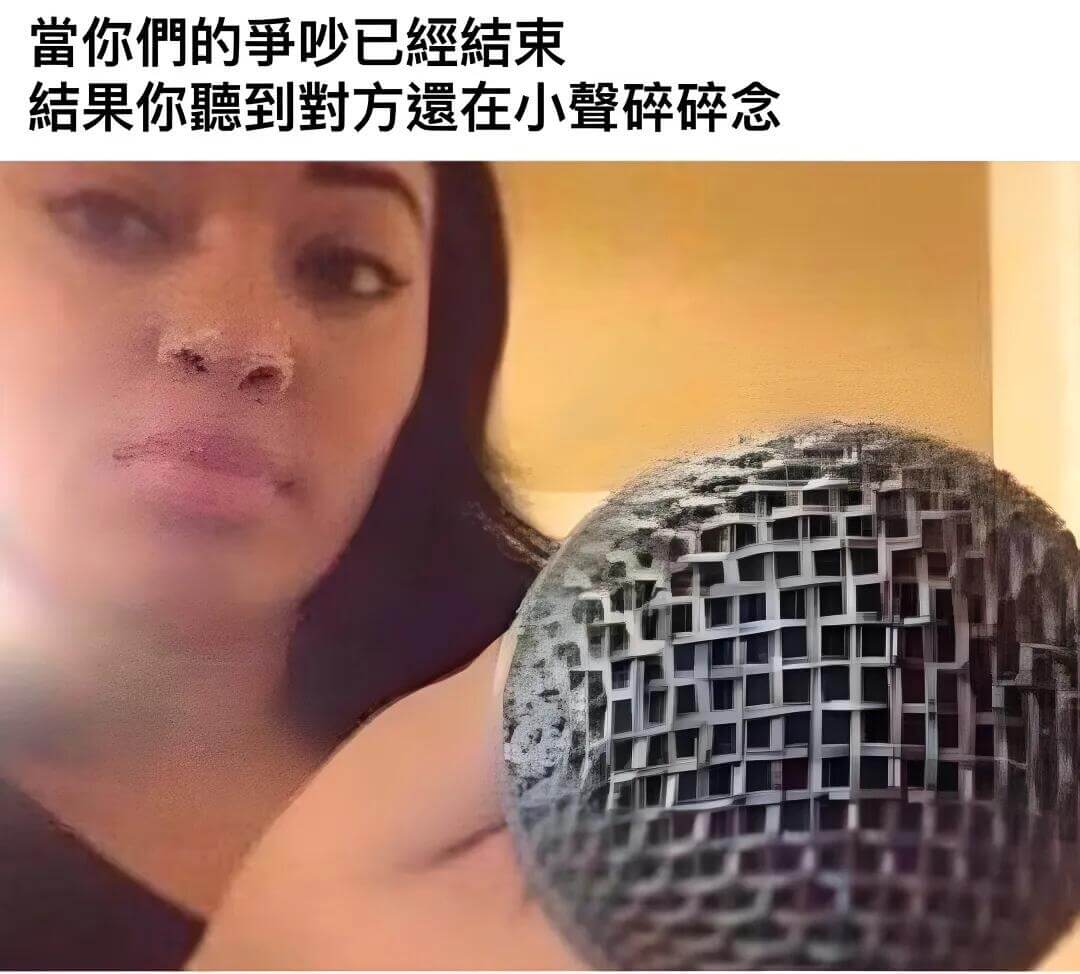 当你們的事吵已经结束，结果你到对方在小声碎碎念。