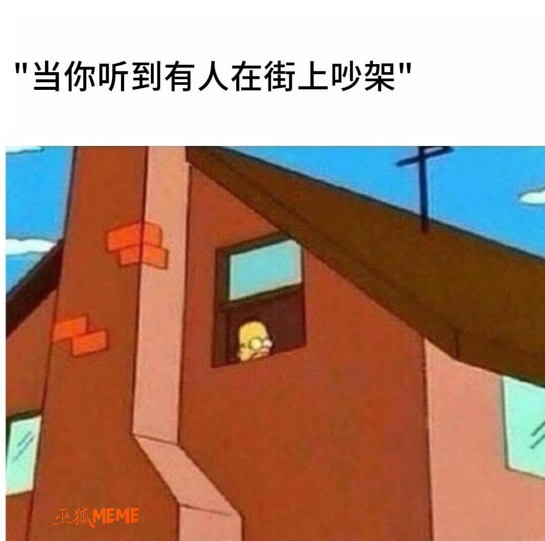 当你听到有人在街上吵架亚狐MEME