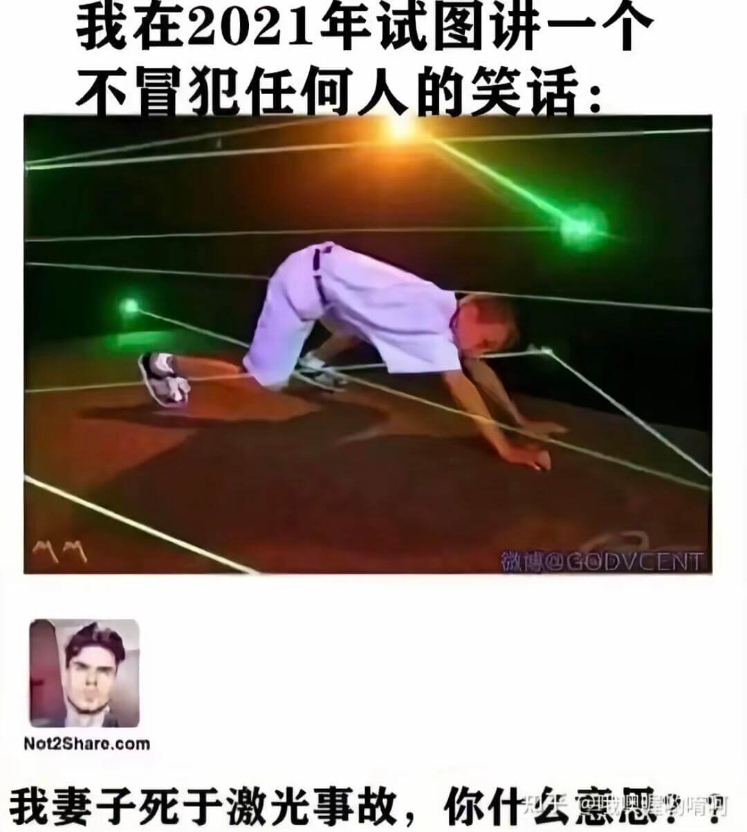 我在2021年试图讲一个不冒犯任何人的笑话：微博@GODVC