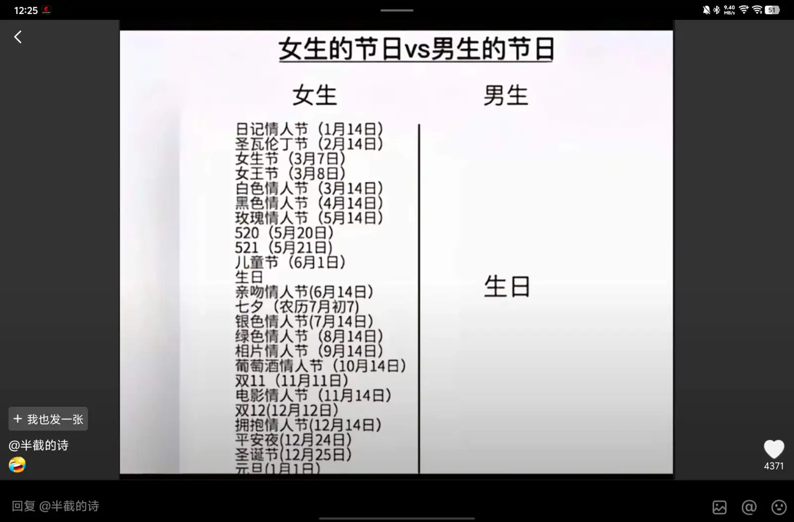 12:255女生的节日vs男生的节日女生:-日记情人节(1月