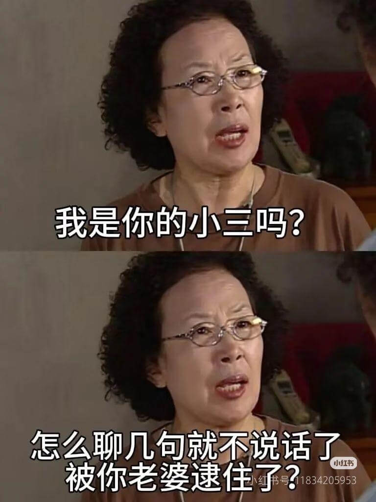 我是你的小三吗?怎么聊几句就不说话了?小红书被你老婆逮住了?