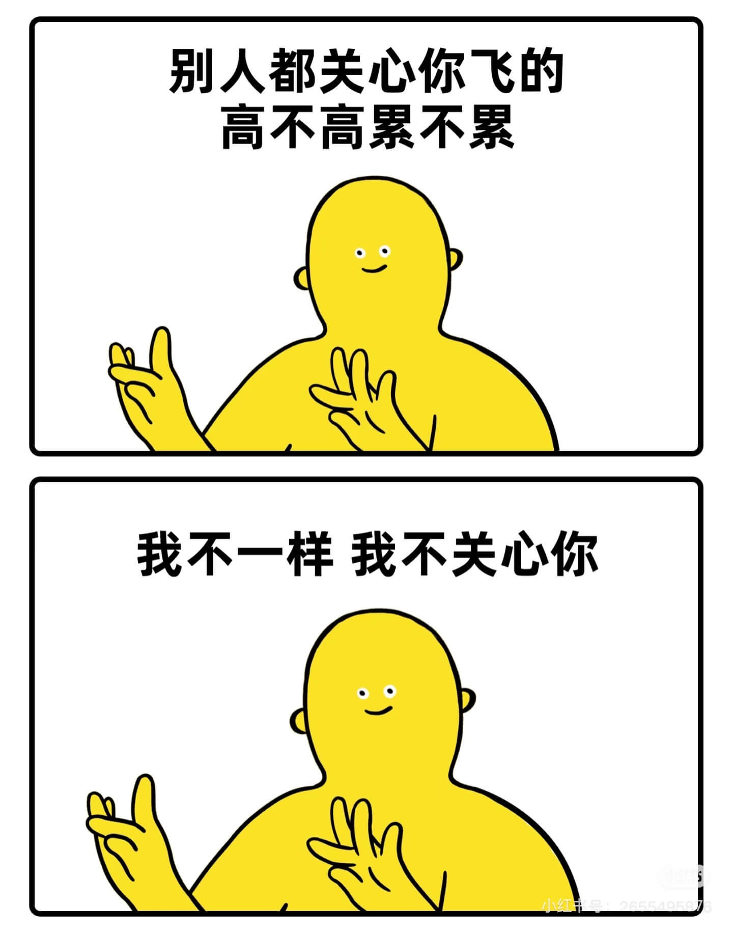 别人都关心你飞的高不高累不累我不一样我不关心你