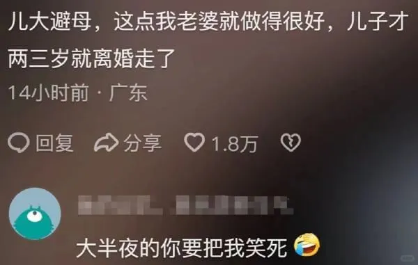 儿大避母,这点我老婆就做得很好,儿子才两三岁就离婚走了14小