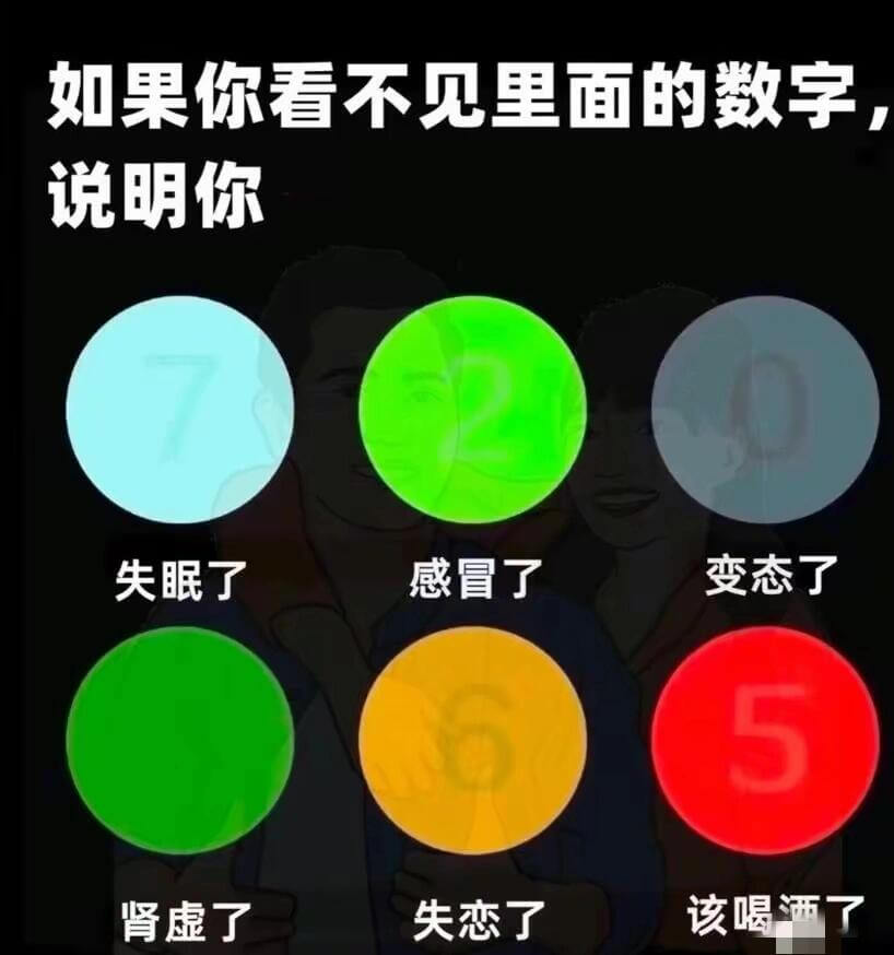 如果你看不见里面的数字，说明你：失眠了、感冒了、变态了、肾虚