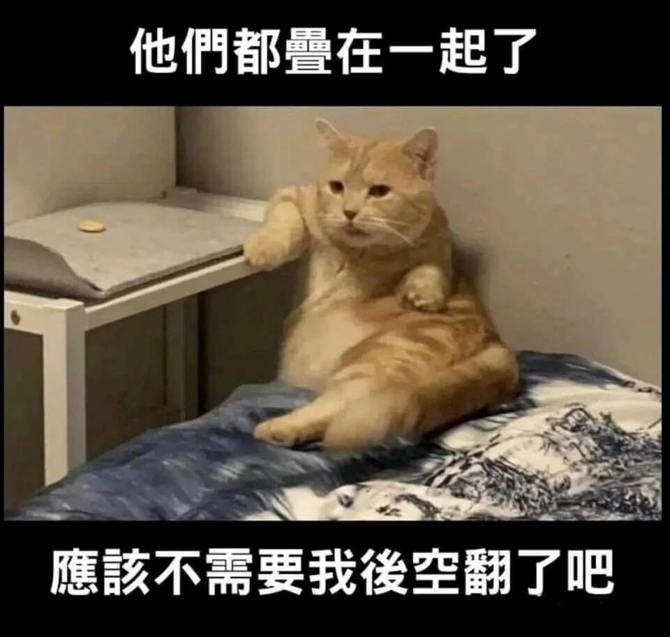 他們都置在一起了。您該不需要我俊空翻了吧？