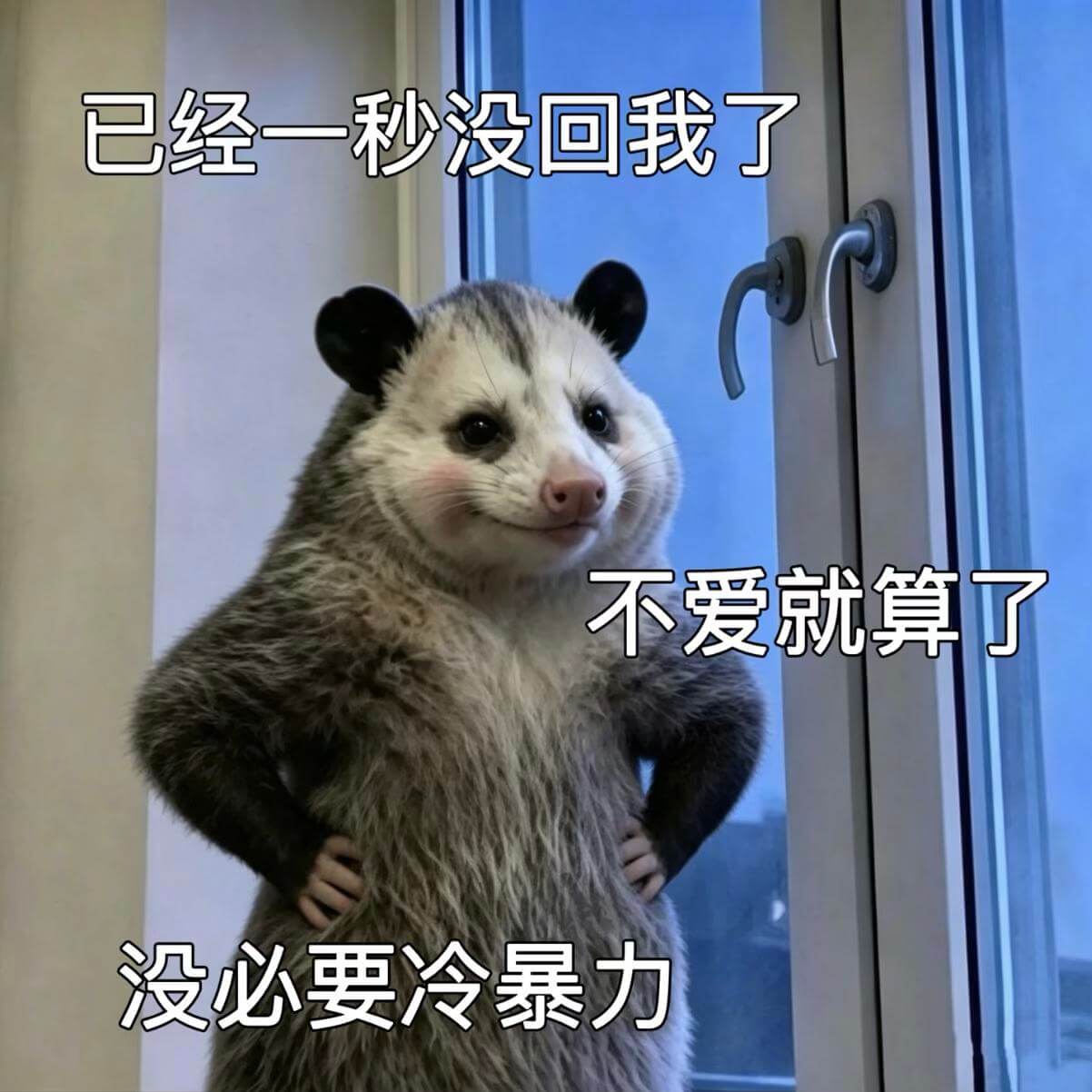 已经一秒没回我了，不爱就算了，没必要冷暴力。