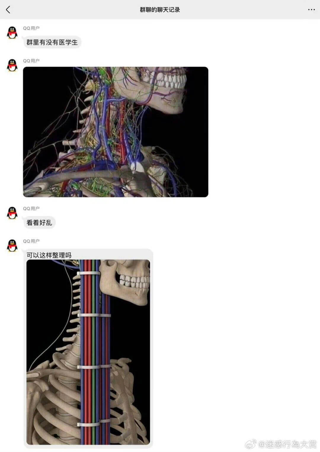 群聊的聊天记录QQ用户：群里有没有医学生QQ用户QQ用户：看