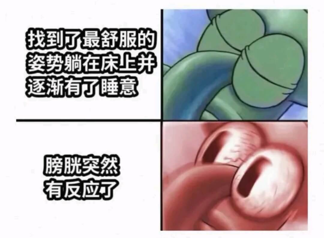 找到了最舒服的姿势躺在床上并逐渐有了睡意膀胱突然有反应了