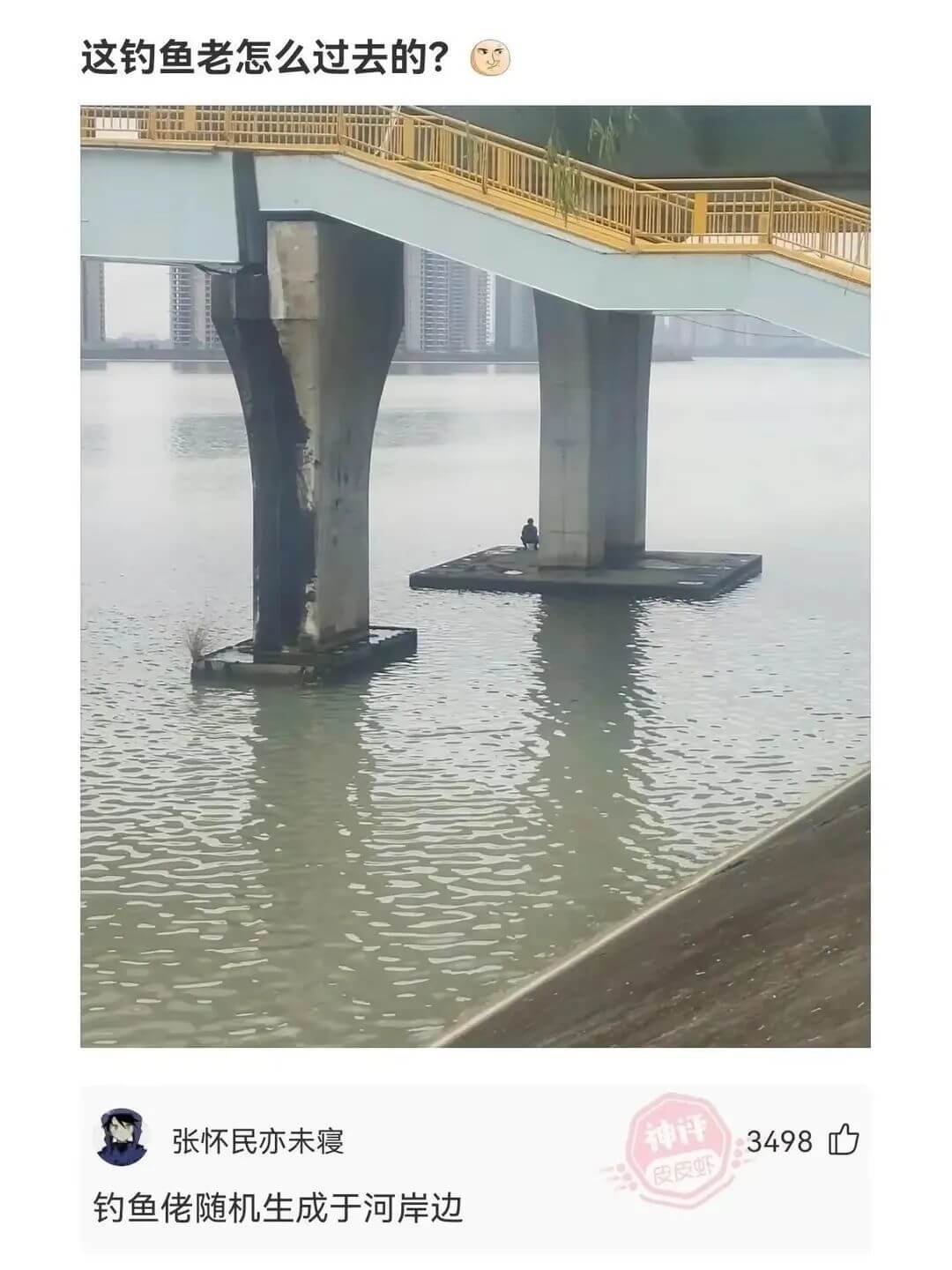 这钓鱼老怎么过去的?张怀民亦未寝钓鱼佬随机生成于河岸边349
