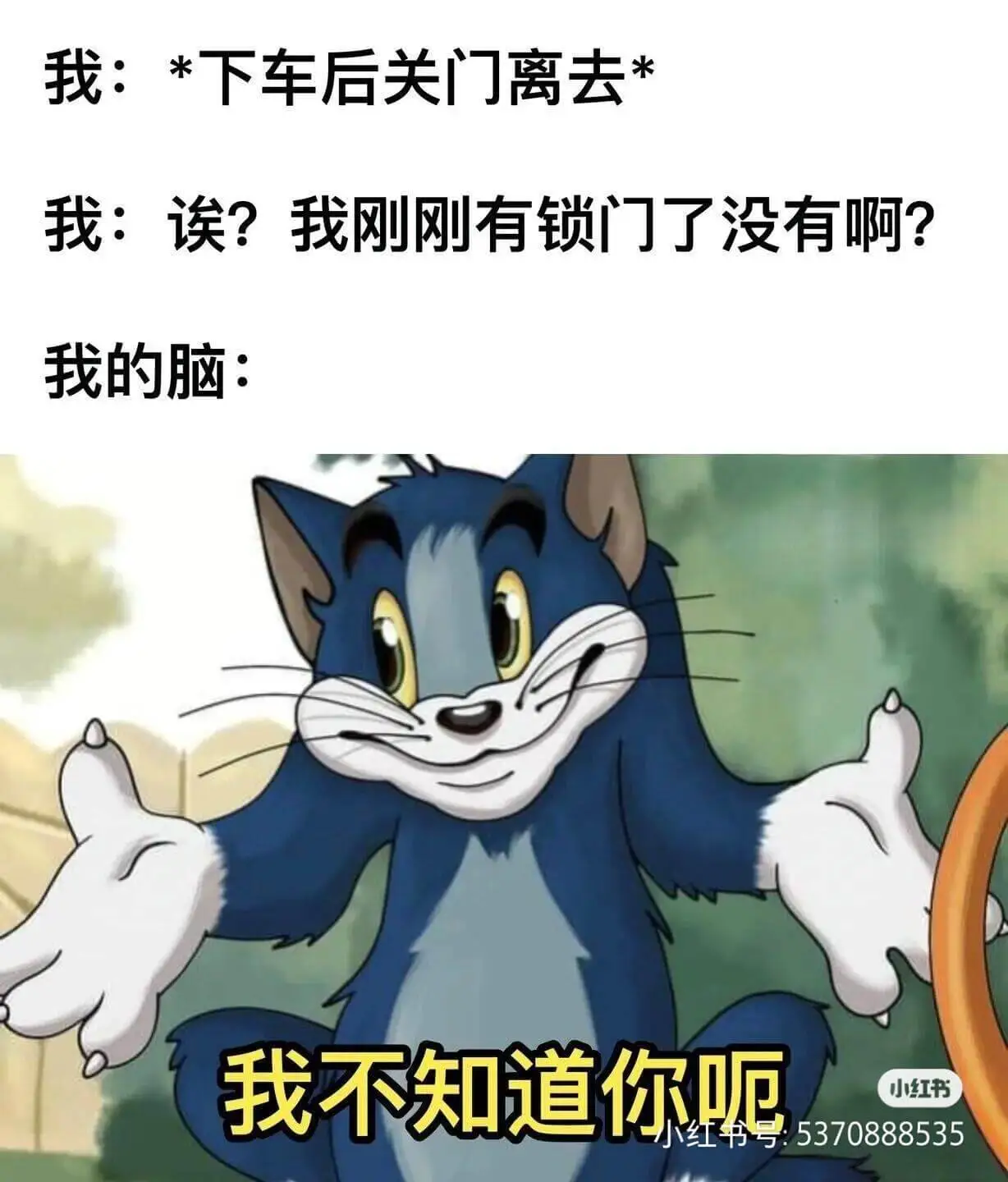 我：*下车后关门离去我：误？我刚刚有锁门了没有啊？我的脑：我