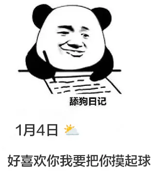 舔狗日记1月4日好喜欢你，我要把你摸起球