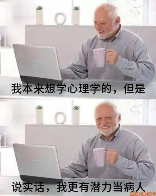 我本来想学心理学的，但是说实话，我更有潜力当病LMEME