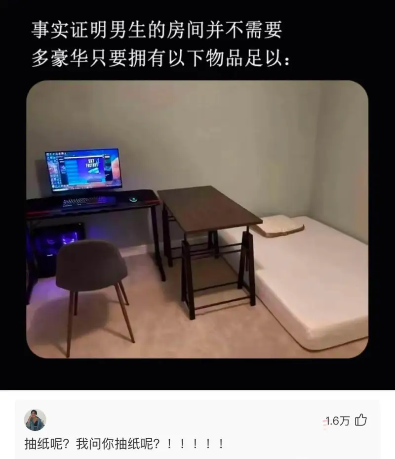 事实证明，男生的房间并不需要多豪华，只要拥有以下物品足以：抽