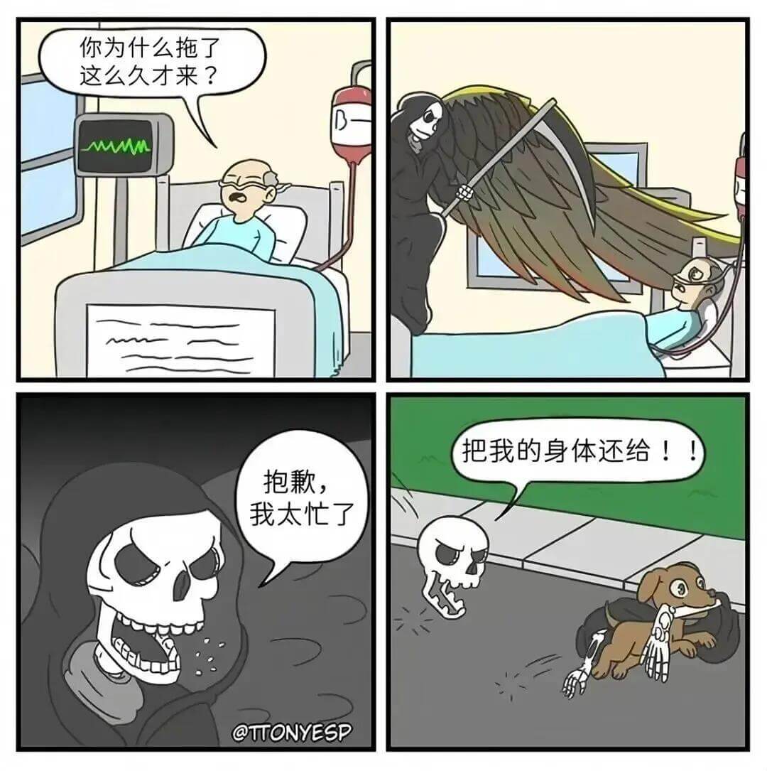 你为什么拖了这么久才来？把我的身体还给我。抱歉，我太忙了@T