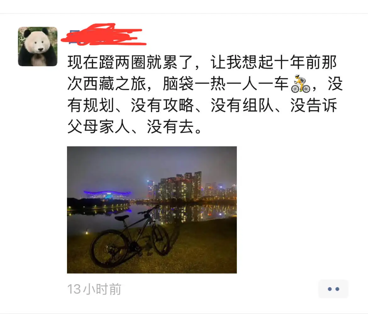 现在两圈就累了，让我想起十年前那次西藏之旅，脑袋一热，一人一