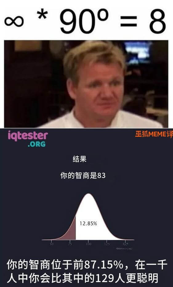 90°88二iqtester巫狐MEME译.ORG结果：你的