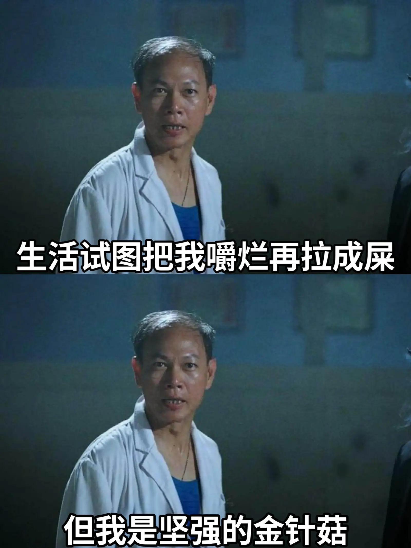 生活试图把我嚼烂再拉成屎，但我是坚强的金针菇。