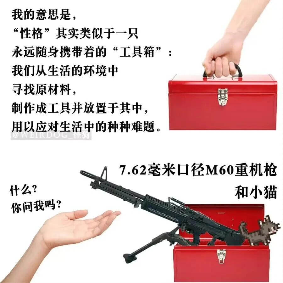 我的意思是，“性格”其实类似于一只永远随身携带着的“工具箱”