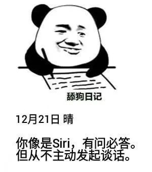 舔狗日记12月21日晴你像是Siri，有问必答但从不主动发起