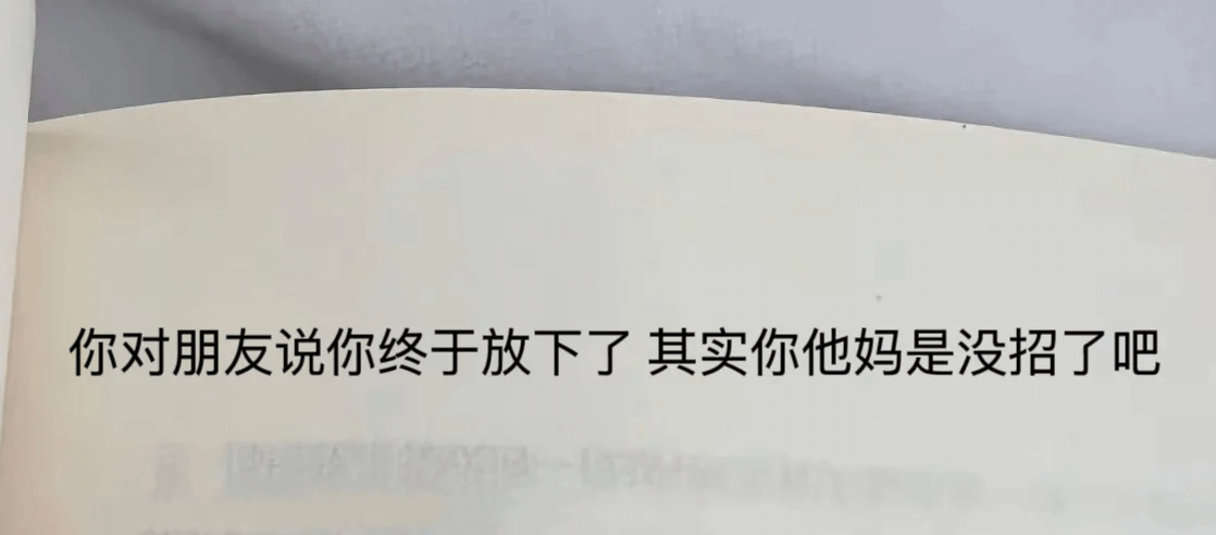 你对朋友说你终于放下了其实你他妈是没招了吧