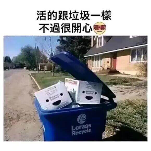 活的跟垃圾一样，不过很开心。LoraasRecycle