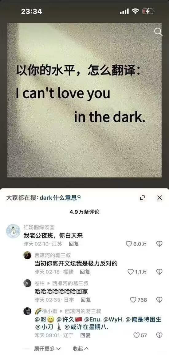 以你的水平，怎么翻译:Icantloveyouintheda