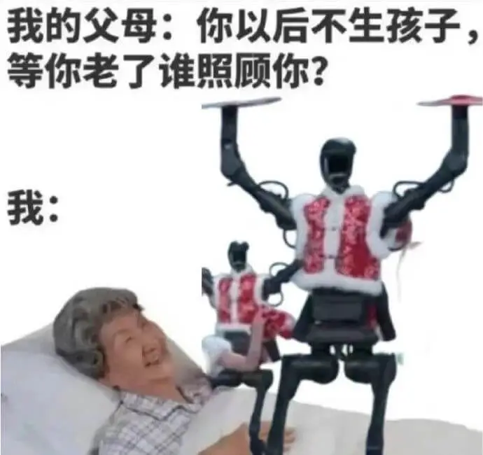我的父母：你以后不生孩子，等你老了谁照顾你？我：