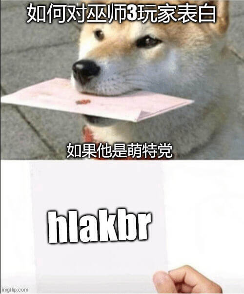 如何对巫师3玩家表白如果他是萌特党：hlakbrimgfli