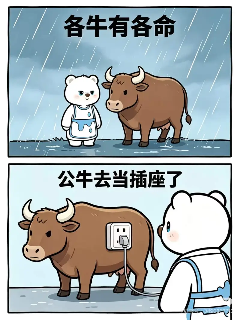 各牛有各命，公牛去当插座了。
