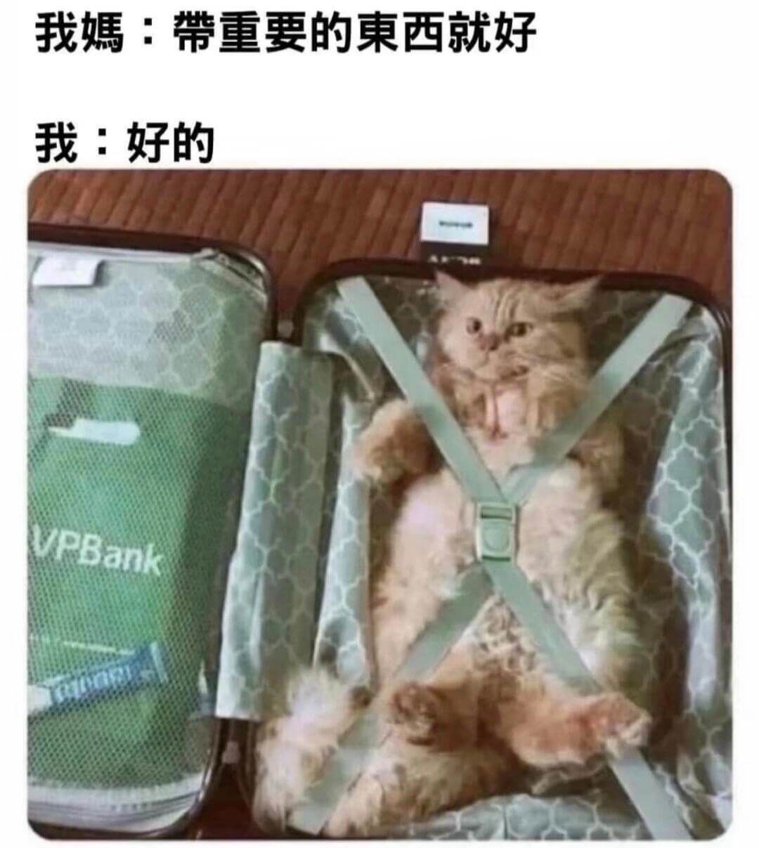 我媽：带重要的東西就好我：好的VPBank
