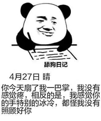 狗日记4月27日晴你今天扇了我一巴掌，我没有感觉疼。相反的是