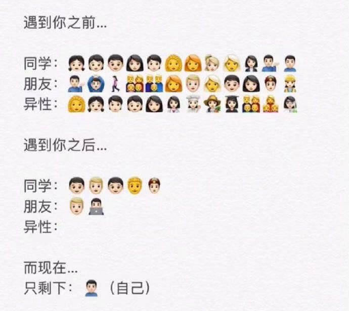 遇到你之前...同学：朋友：异性：遇到你之后…同学：朋友：异