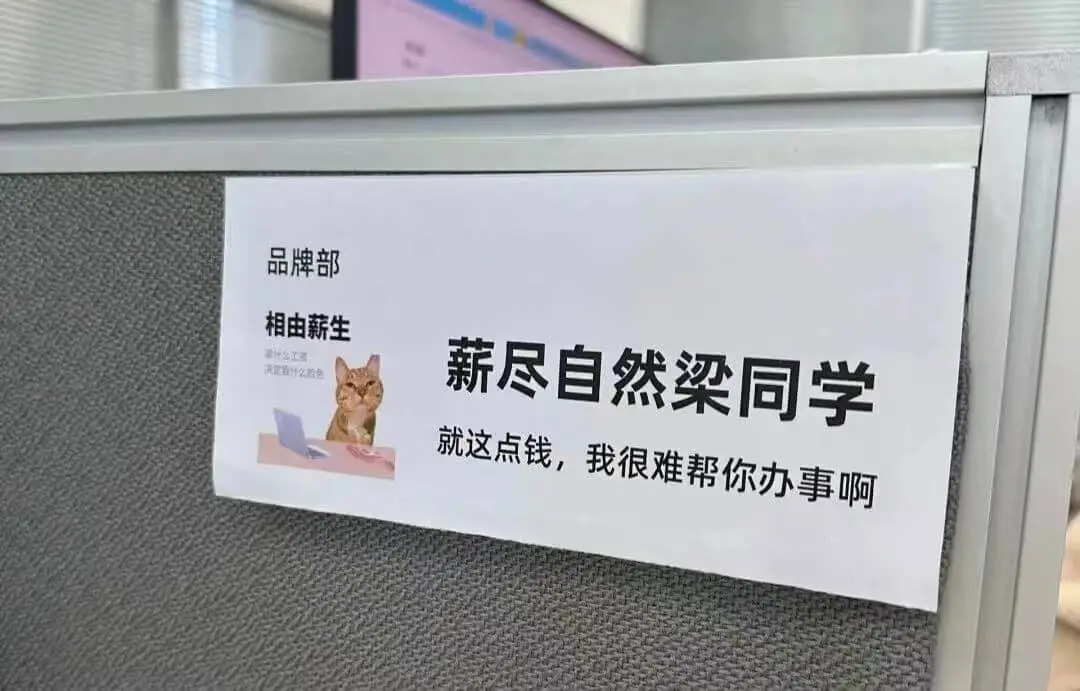 品牌部相由薪生薪尽自然梁同学就这点钱，我很难帮你办事啊