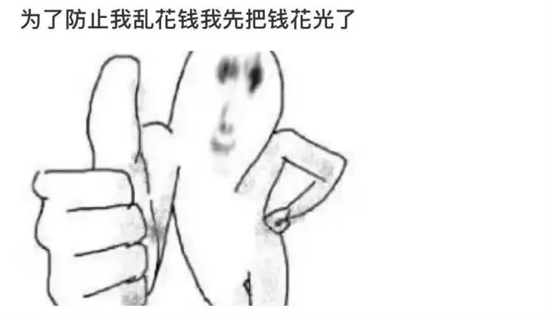为了防正止我乱花钱我先把钱花光了