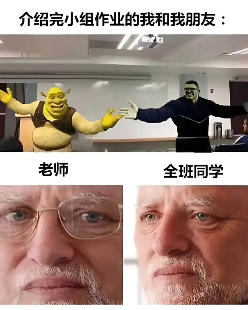 介绍完小组作业的我和我朋友：老师全班同学